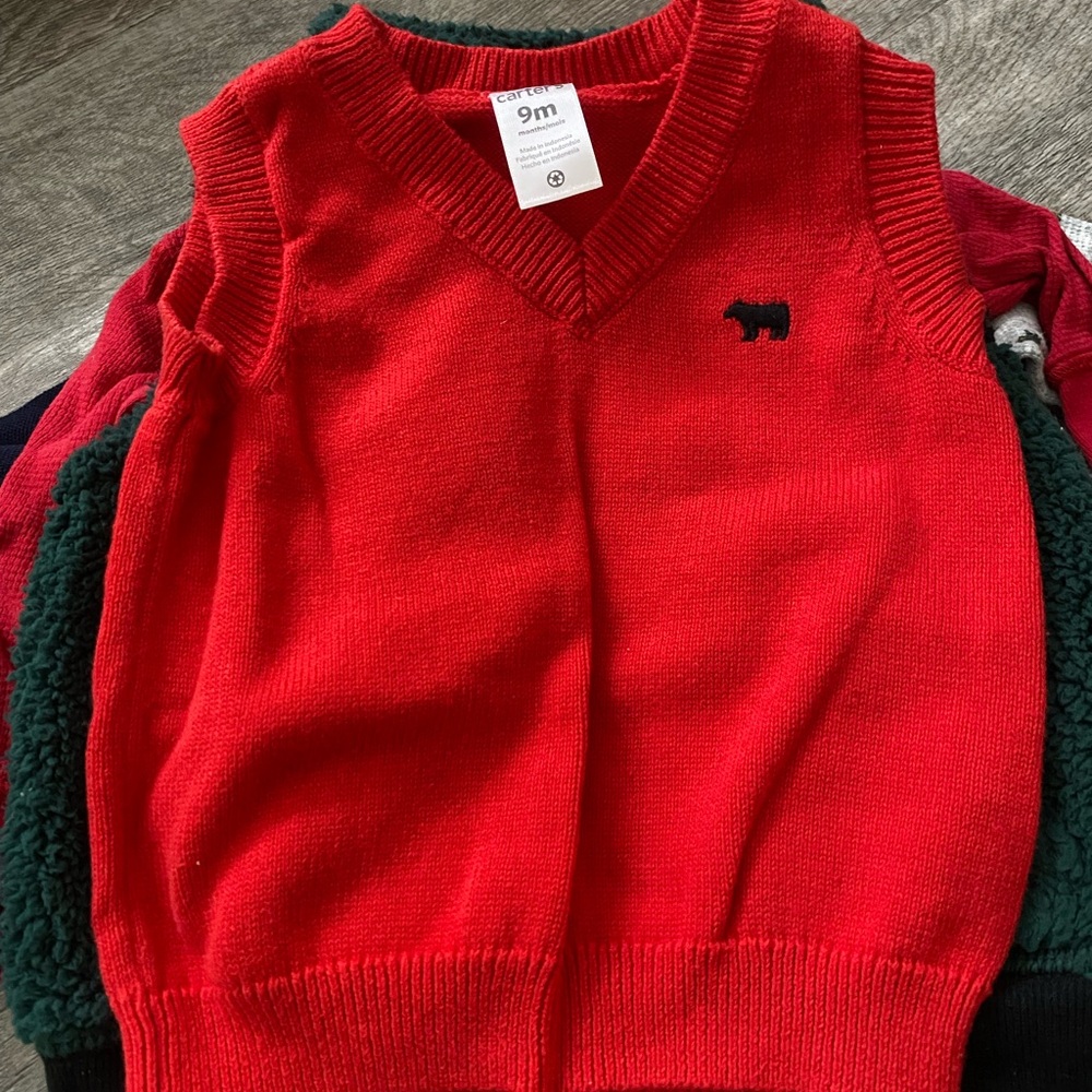 Infant Carters Vests Holiday Cold Weather